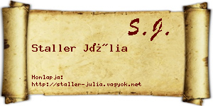 Staller Júlia névjegykártya
