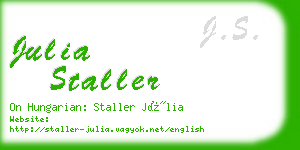 julia staller business card